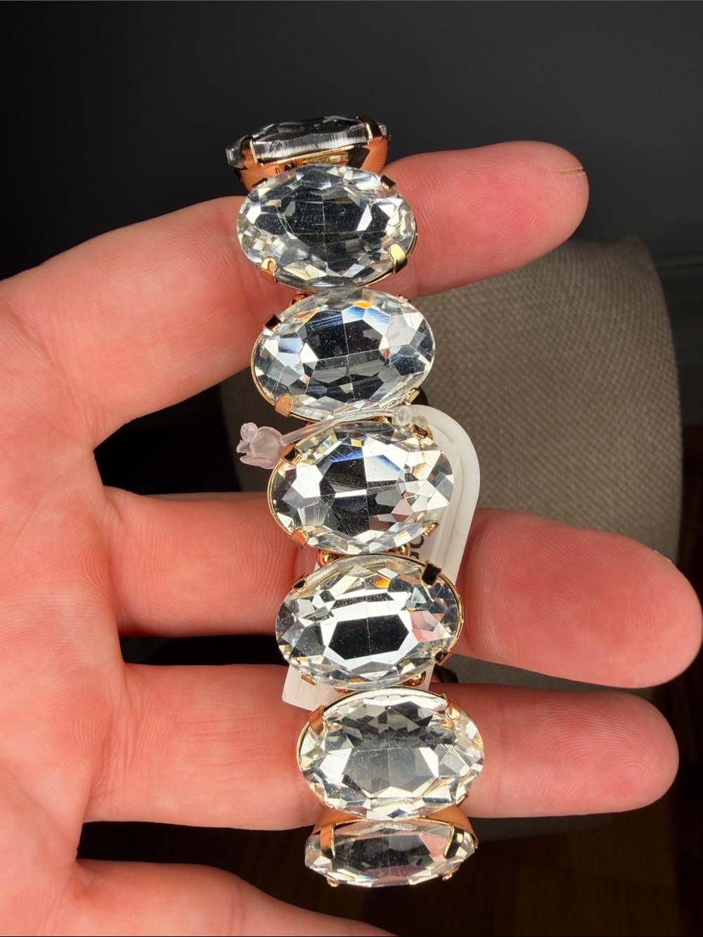 Clear Crystal Statement Stretch Bracelet
